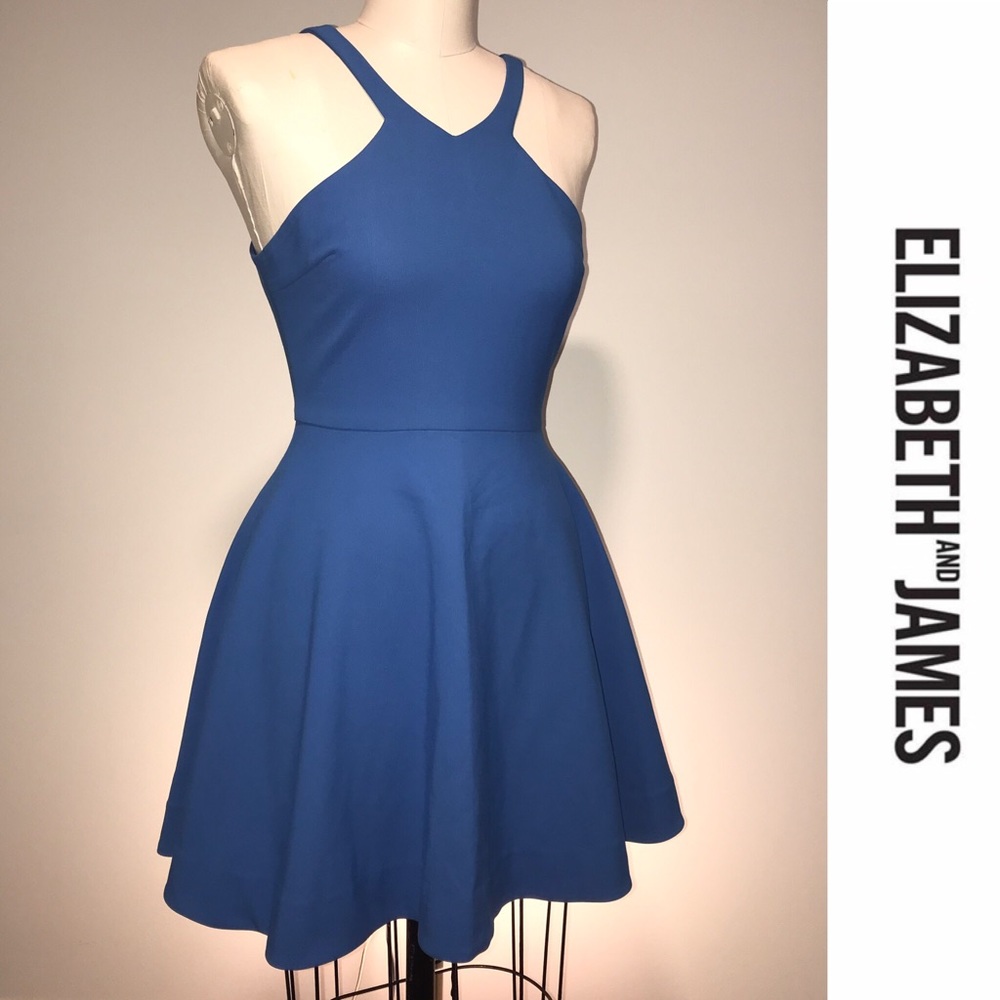 ELIZABETH and JAMES Blue Magdalena Razorback Dress